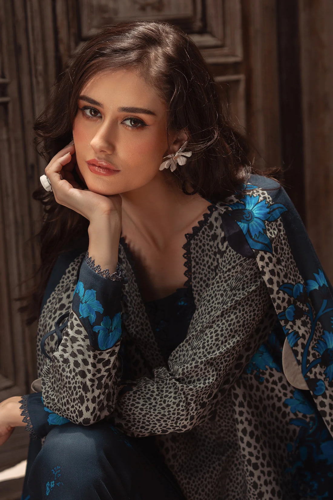 Buy CPW5-02 Charizma Navy Blue Printed Linen Stitched Outfit Online Pakistanimoda