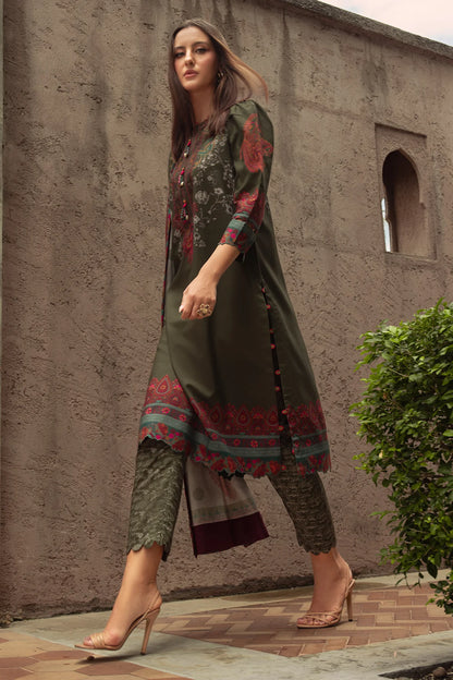 CPW5-05 Charizma Olive Green Printed Linen Stitched 3PC Suit Winter 2025 at Pakistanimoda.com