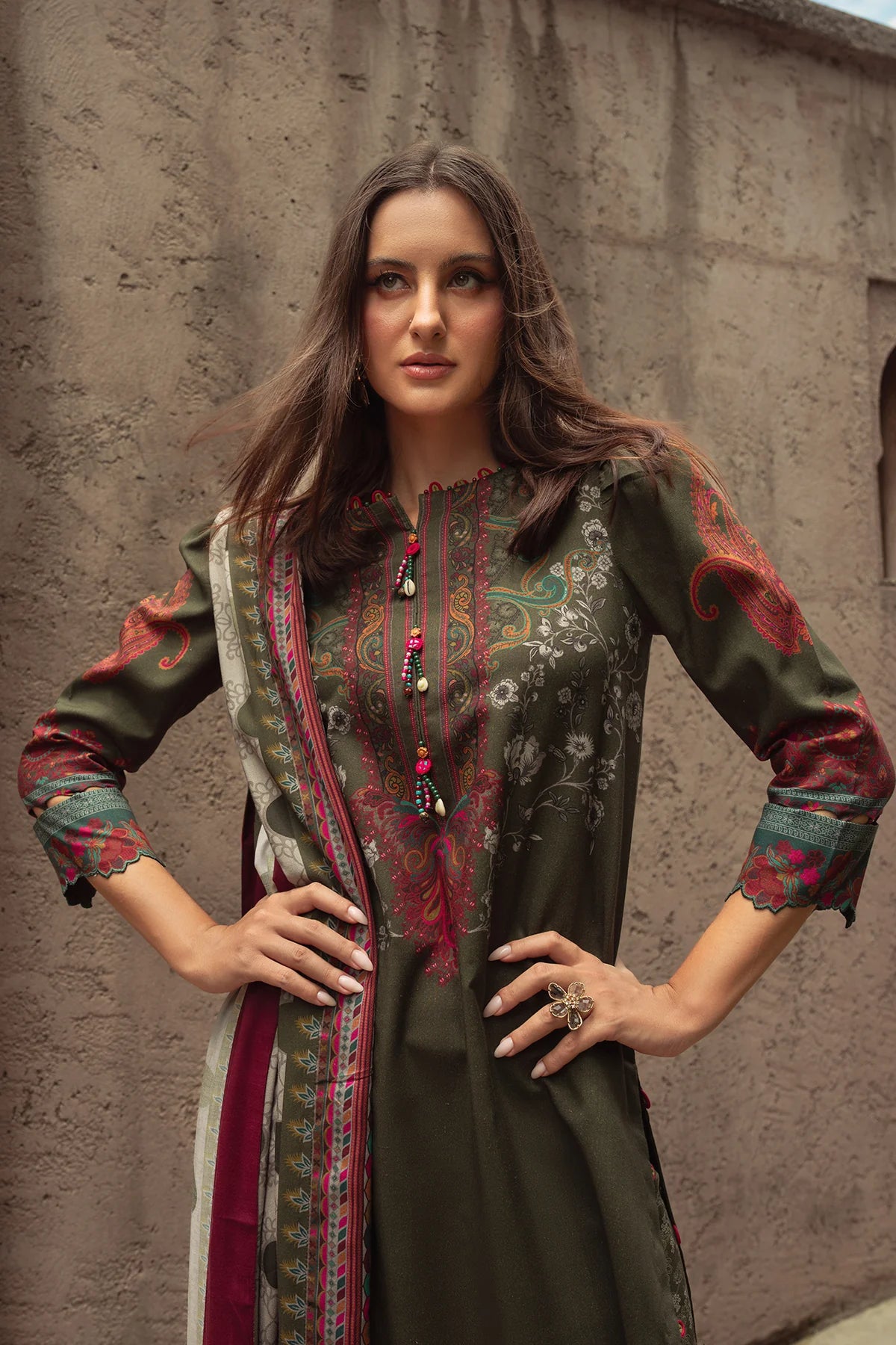 CPW5-05 Charizma Olive Green Printed Linen Stitched 3PC Suit Winter 2025 at Pakistanimoda.com