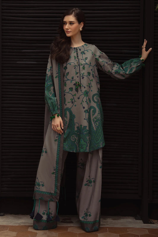 CPW5-07 Charizma Grey Printed Linen Stitched 3PC Suit Winter 2025 at Pakistanimoda.com