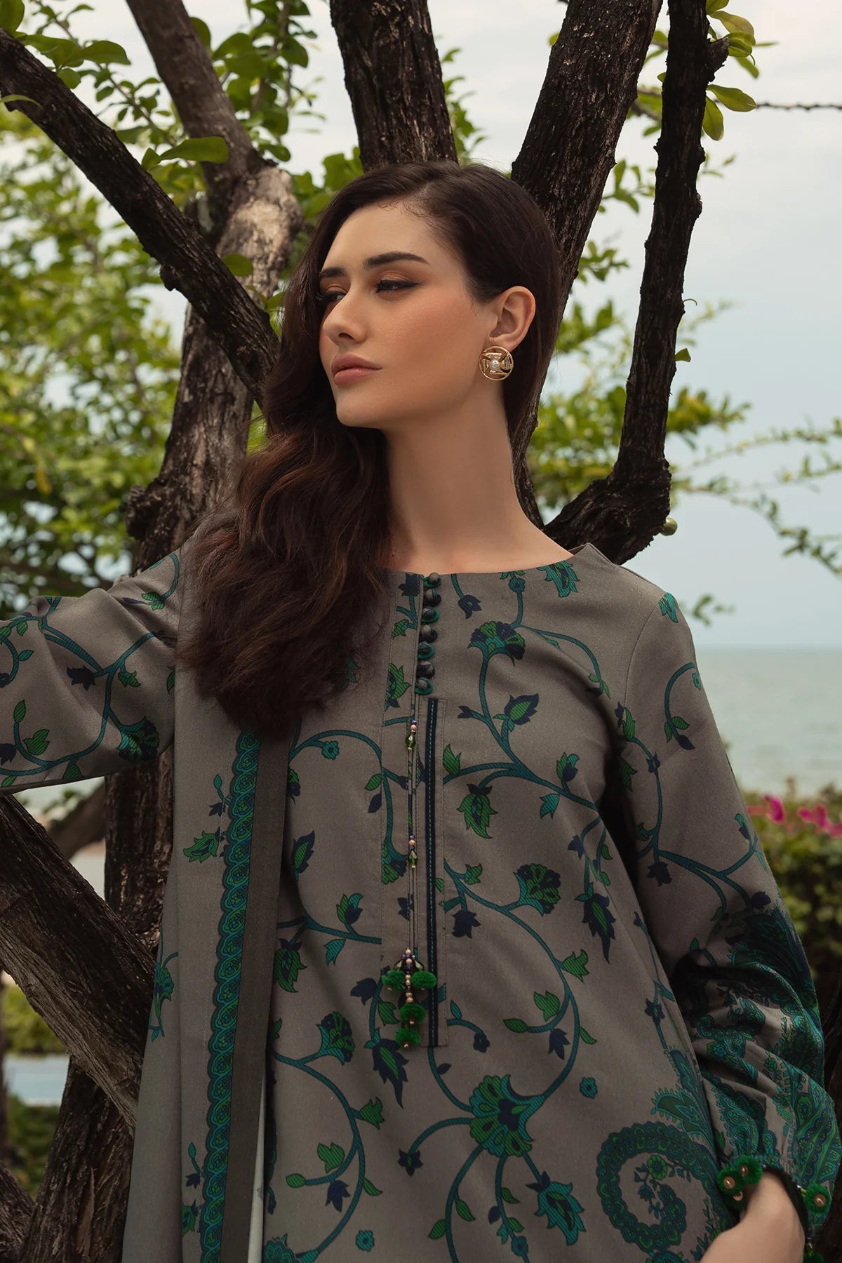 CPW5-07 Charizma Grey Printed Linen Stitched 3PC Suit Winter 2025 at Pakistanimoda.com