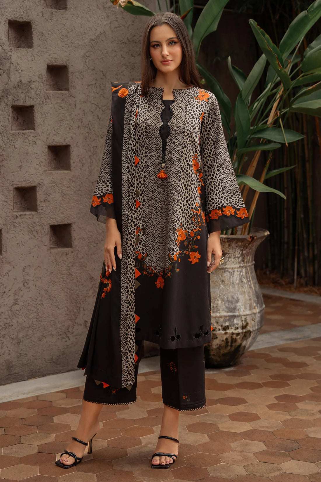 CPW5-08 Charizma Black Printed Linen Stitched 3PC Suit Winter 2025 at Pakistanimoda.com