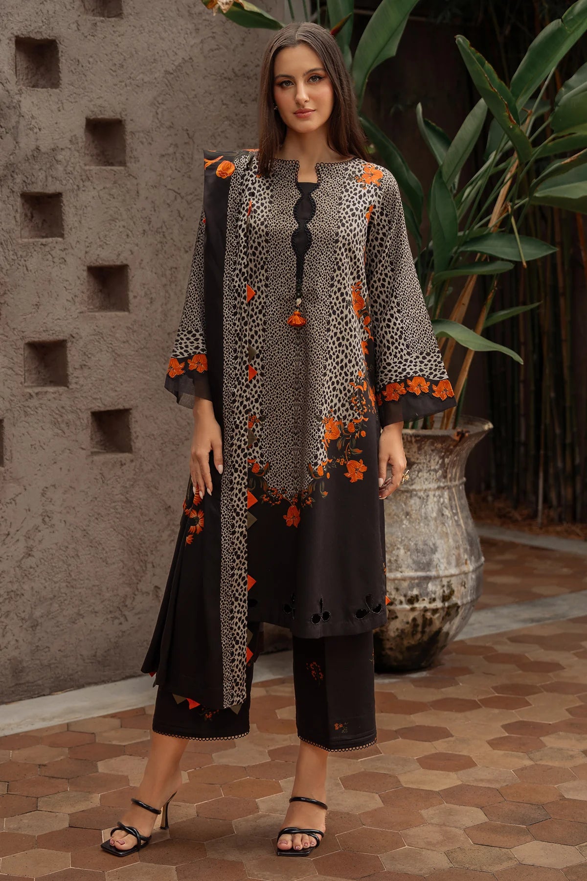 CPW5-08 Charizma Black Printed Linen Stitched 3PC Suit Winter 2025 at Pakistanimoda.com