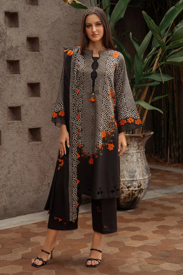 CPW5-08 Charizma Black Printed Linen Stitched 3PC Suit Winter 2025 at Pakistanimoda.com