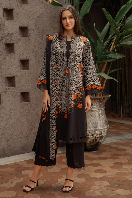 CPW5-08 Charizma Black Printed Linen Stitched 3PC Suit Winter 2025 at Pakistanimoda.com