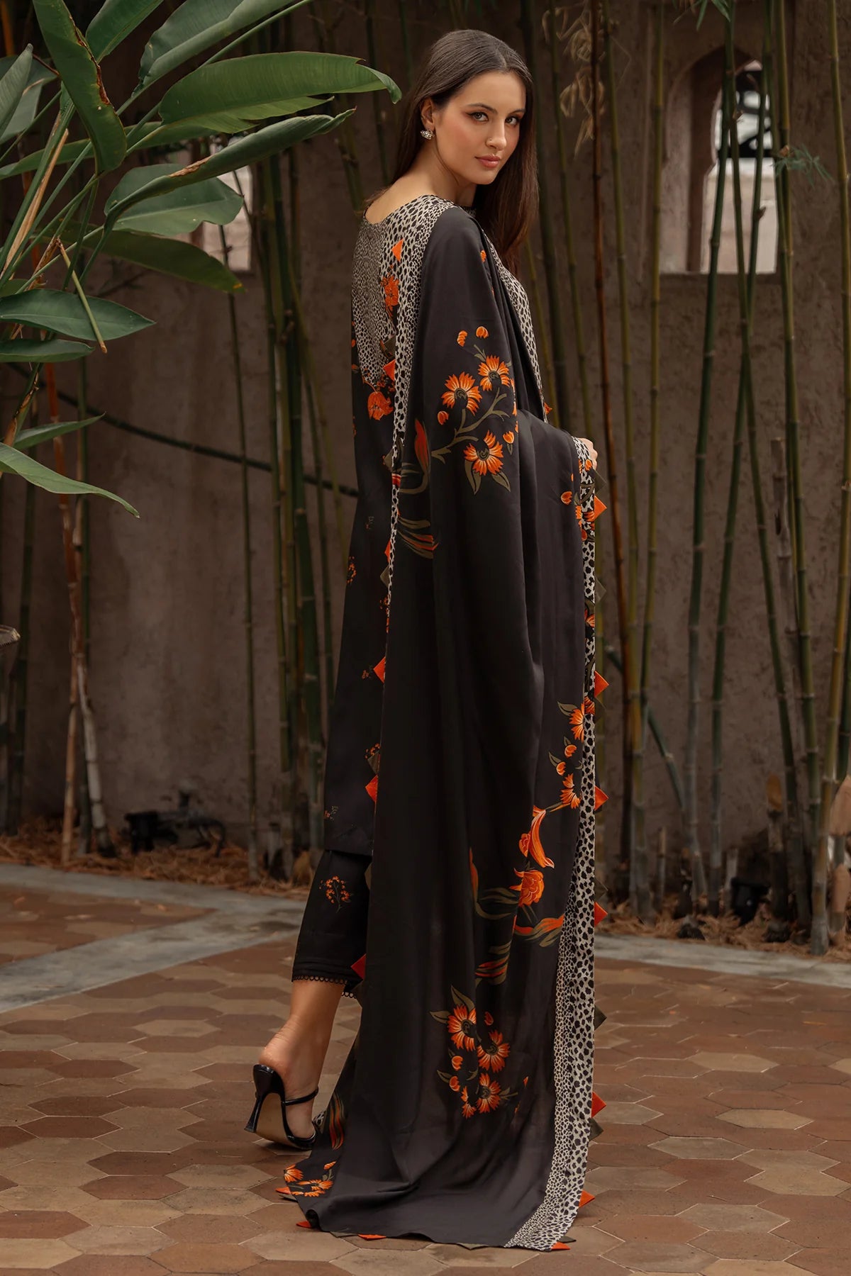 CPW5-08 Charizma Black Printed Linen Stitched 3PC Suit Winter 2025 at Pakistanimoda.com