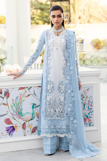 CS-01 Tasha- Chikankari Sky Blue Eid Ensemble By- Qalamkar
