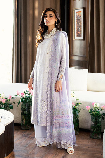 CS-03 ALAILA- Chikankari Lilac Eid Ensemble By- Qalamkar