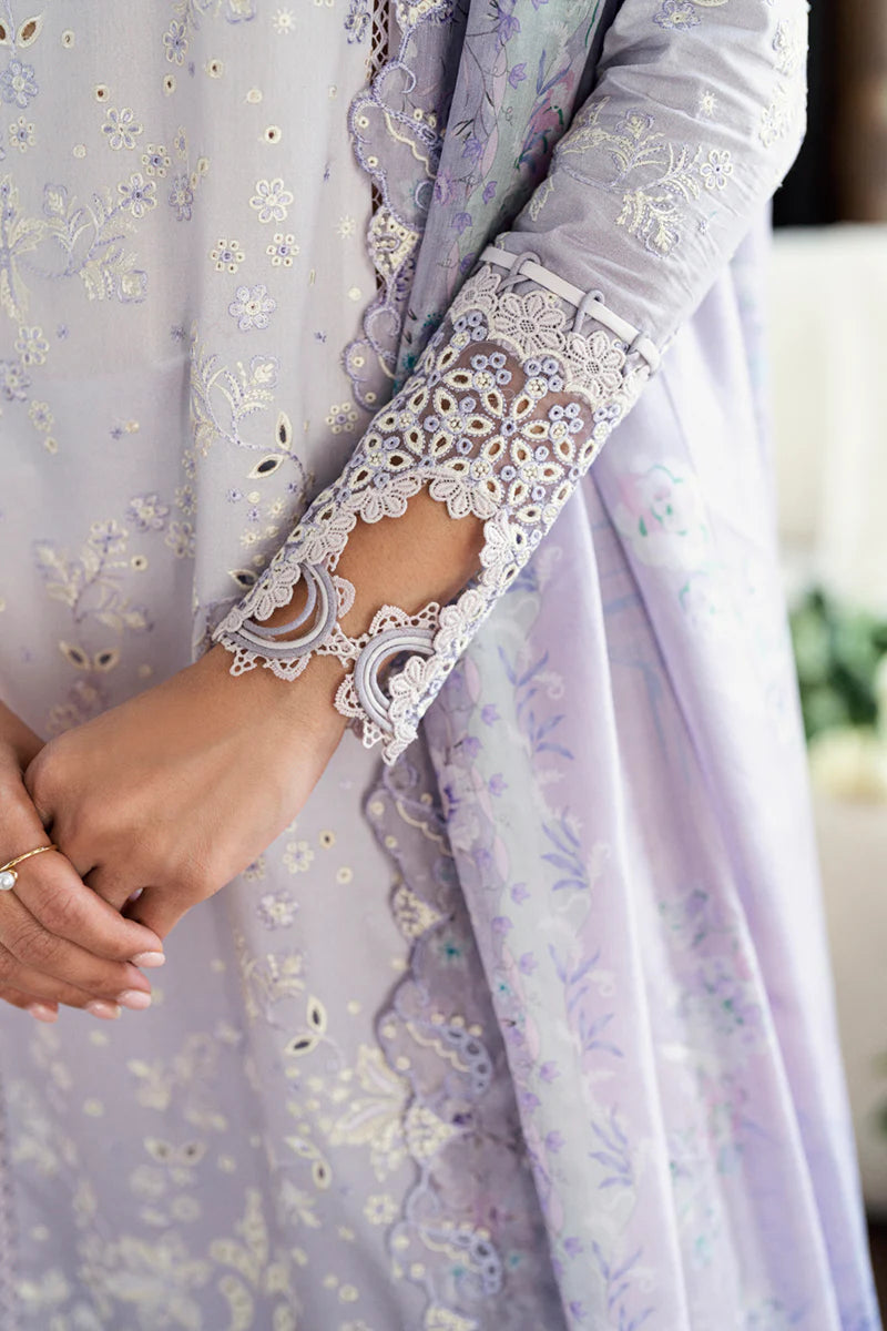 CS-03 ALAILA- Chikankari Lilac Eid Ensemble By- Qalamkar