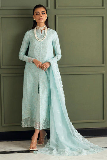 CS-06 NEESHA- Chikankari Ice Blue Eid Ensemble By- Qalamkar