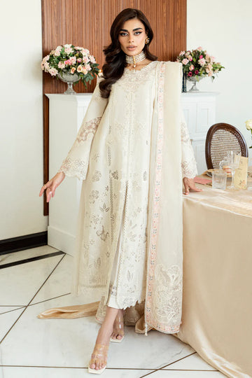 CS-08 ERSA- Chikankari Off-White Eid Ensemble By- Qalamkar
