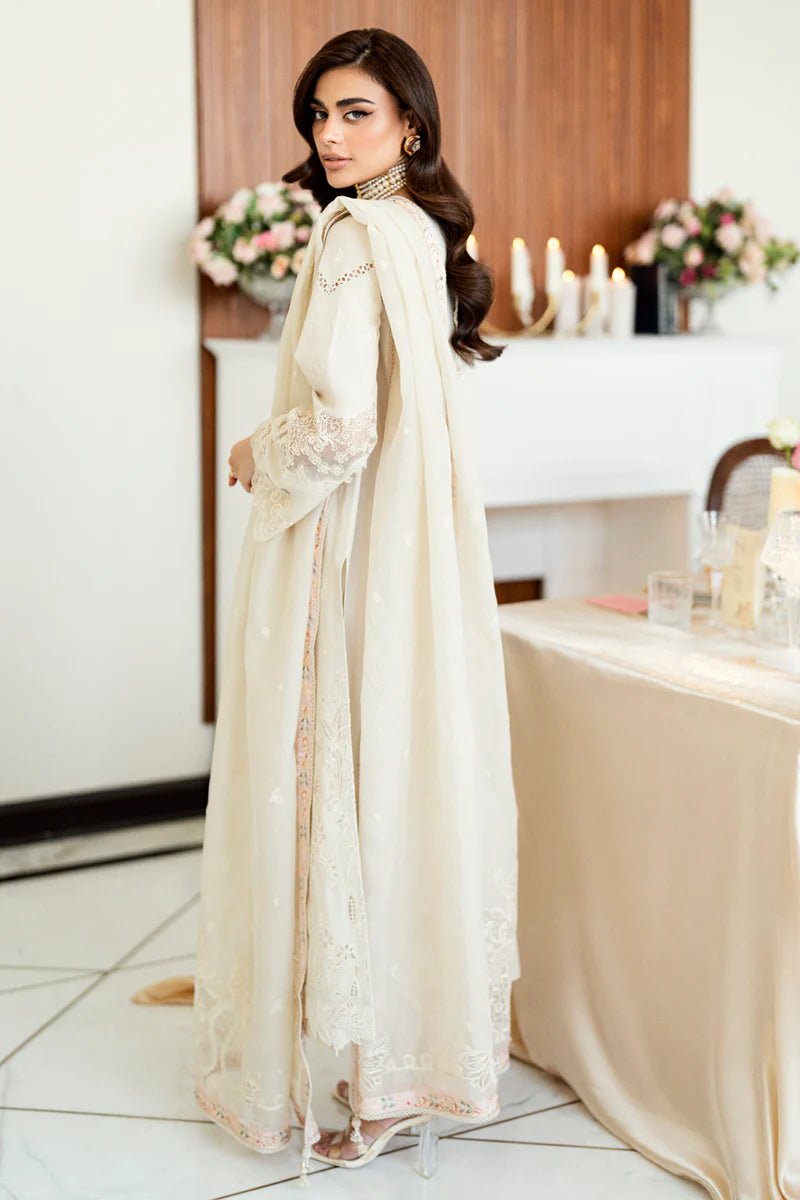 CS-08 ERSA- Chikankari Off-White Eid Ensemble By- Qalamkar