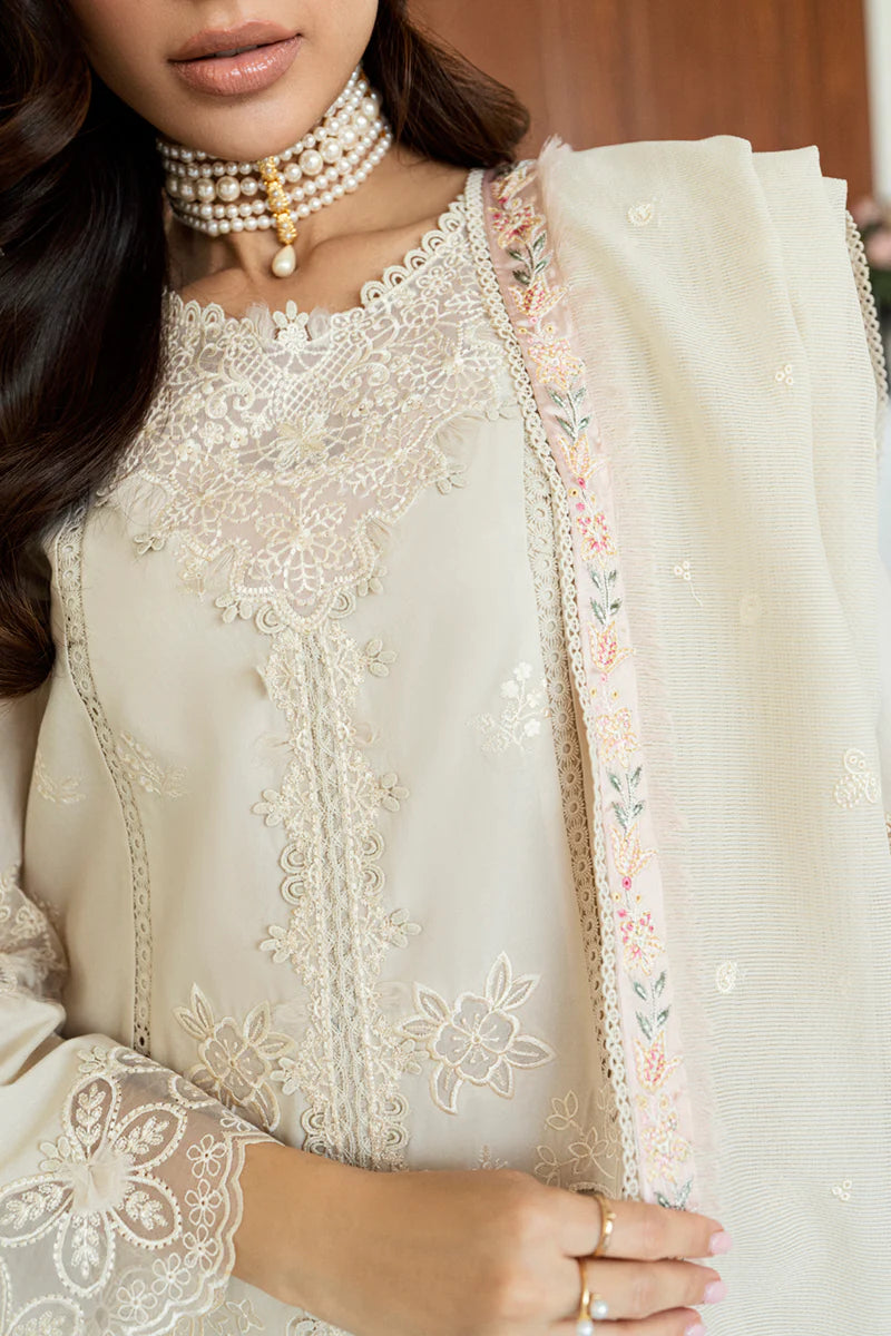 CS-08 ERSA- Chikankari Off-White Eid Ensemble By- Qalamkar