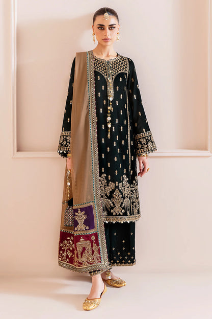 CVF-D-01 Jazmin Black Embroidered Velvet Formal Stitched Dress with Organza Dupatta for Wedding & Festive Events – Pakistanimoda