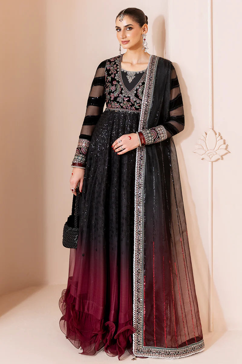 CVF-D-10 Jazmin Black Velvet Embroidered Anarkali Formal Stitched Dress with Organza Dupatta – Shop at Pakistanimoda.com