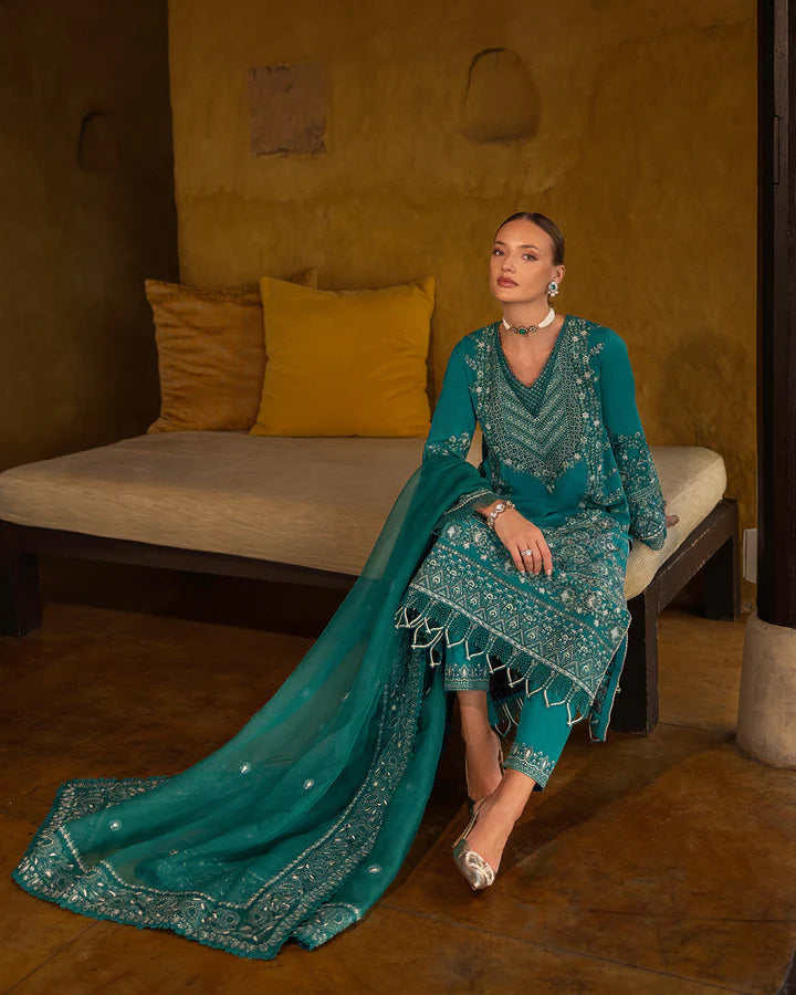 Calla- Zinnia Luxury Lawn Ensemble'25 By- Faiza Saqlain