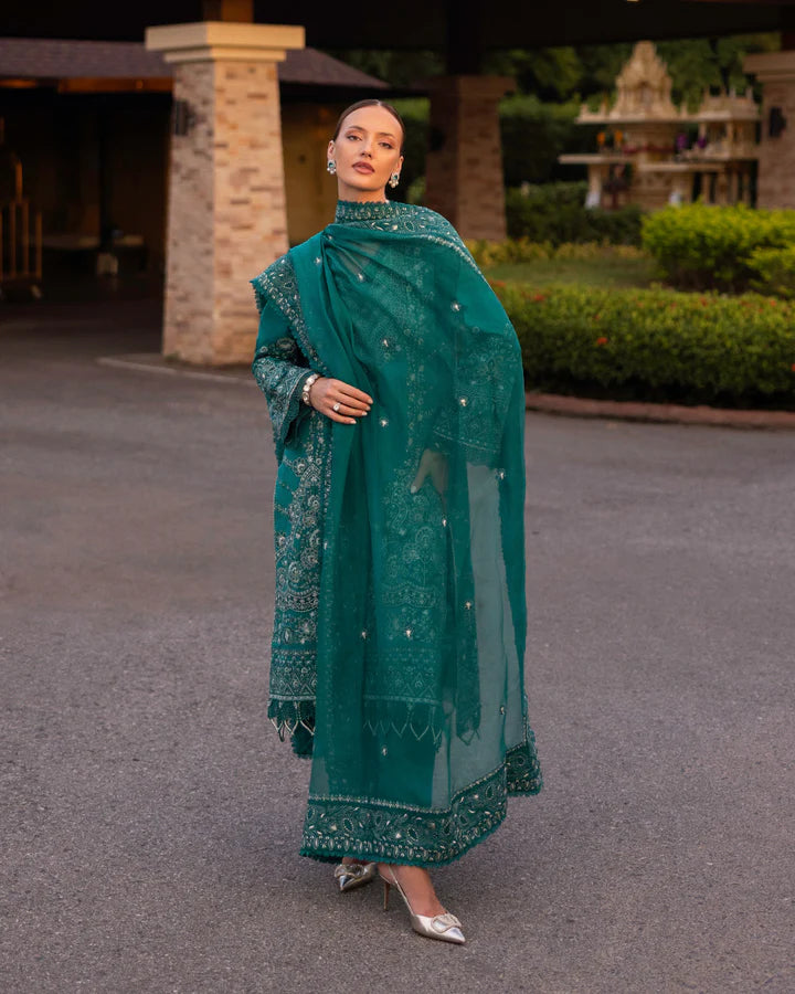 Calla- Zinnia Luxury Lawn Ensemble'25 By- Faiza Saqlain