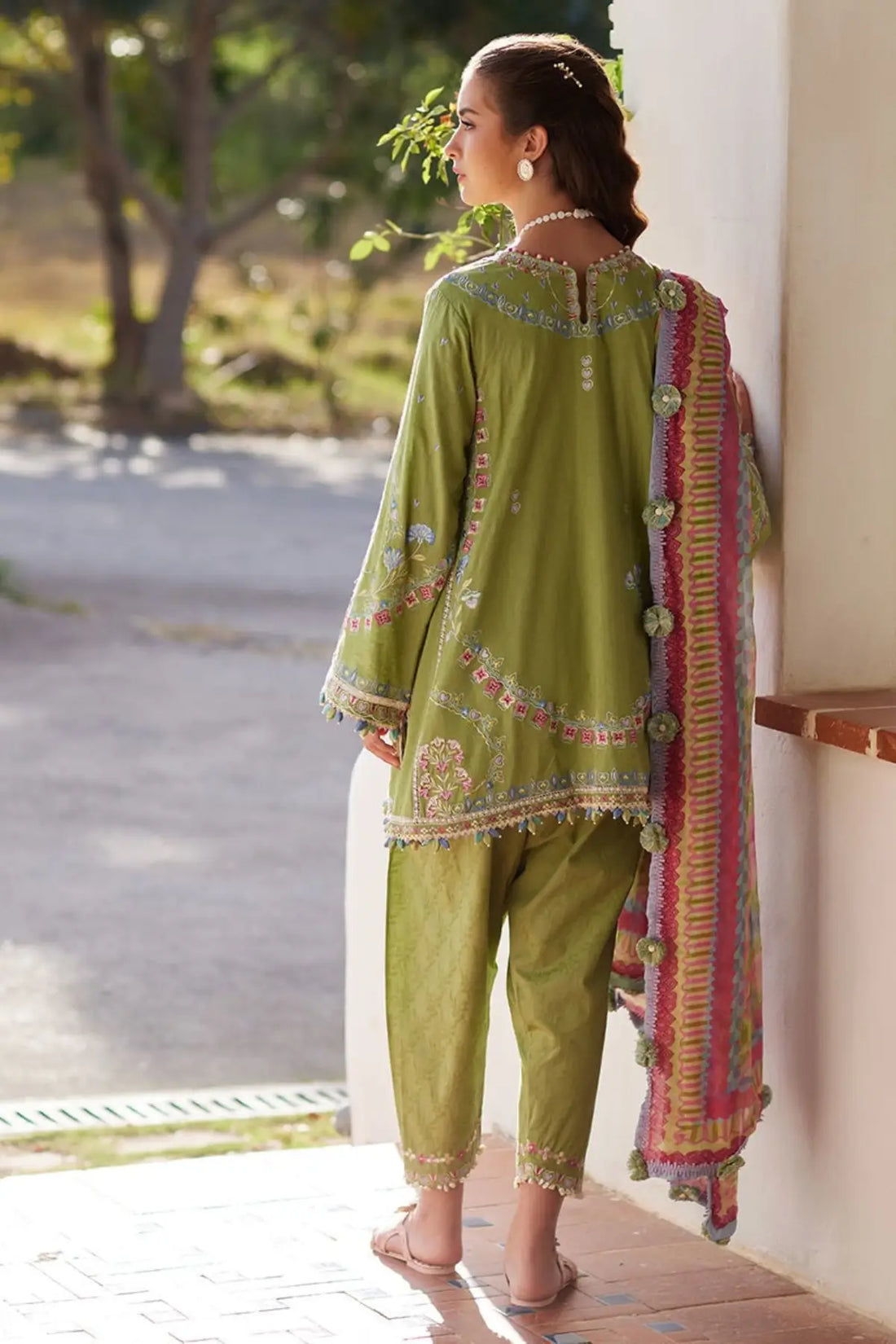 Farah Talib Aziz Carmen Kiwi stitched lawn suit with chiffon dupatta Pakistanimoda