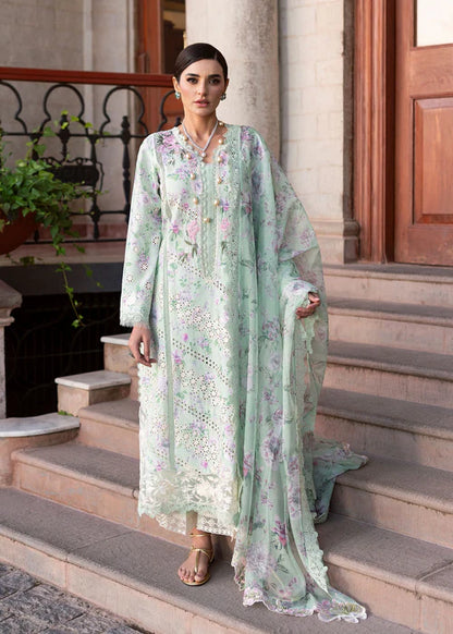 Celestial Breeze 5-B-Elegant Mint Embroidered Lawn Suit for Summer Parties & Events-Saira Shakira