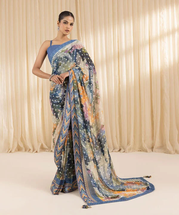 Celestial Hues -Vibrant Multicolored Saree with Elegant Drape