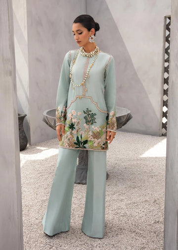 Celestial - Aqua Blue Silk Outfit