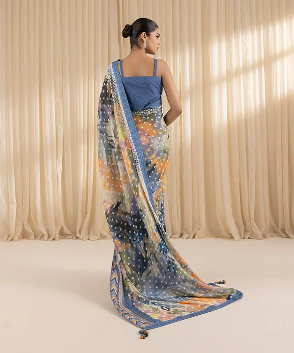 Celestial Hues -Vibrant Multicolored Saree with Elegant Drape