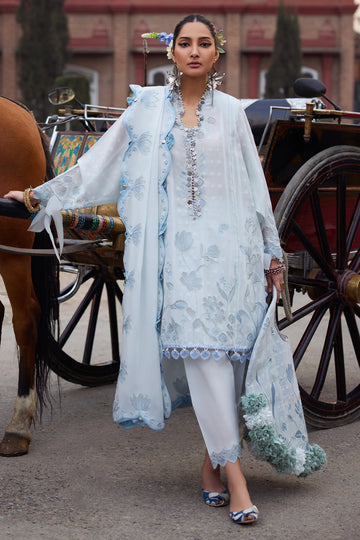 Celestine 05-B- A Serenade of Powder Blue Lawn Ensemble By-Elan