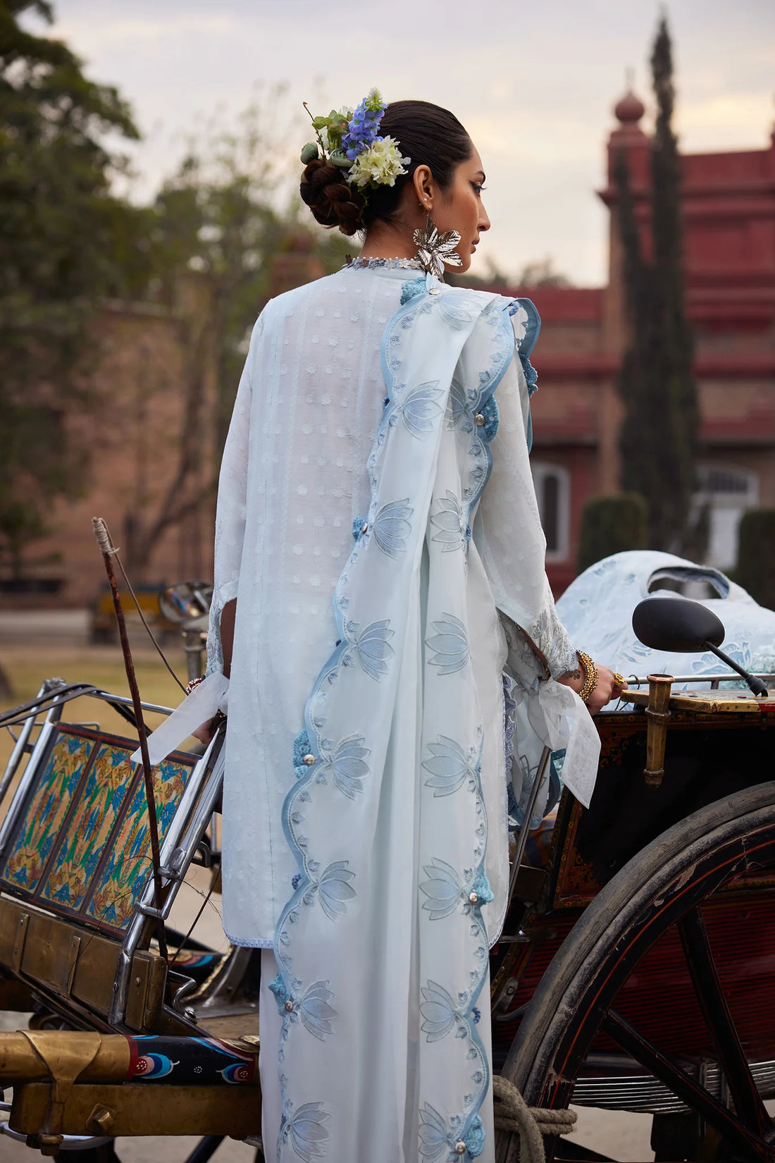 Celestine 05-B- A Serenade of Powder Blue Lawn Ensemble By-Elan