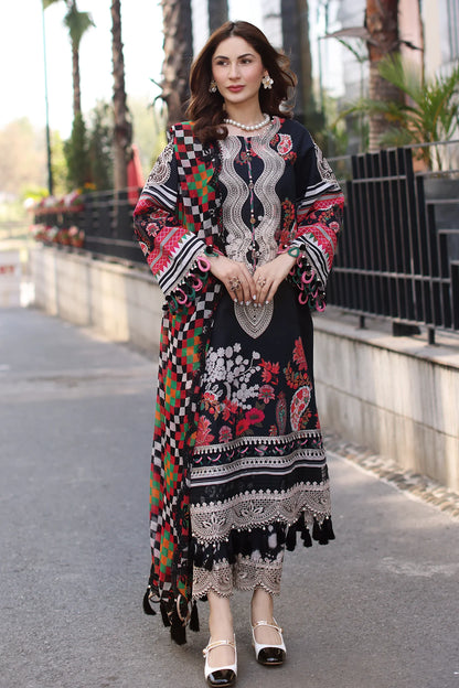 Charizma 3PC Stitched Lawn Suit CC5-21 – Black Ready to Wear