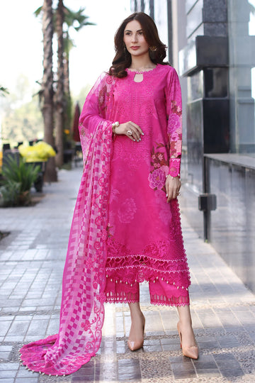 Charizma 3PC Stitched Lawn Suit CC5-24 – Pink Ready to Wear Embroidered Outfit