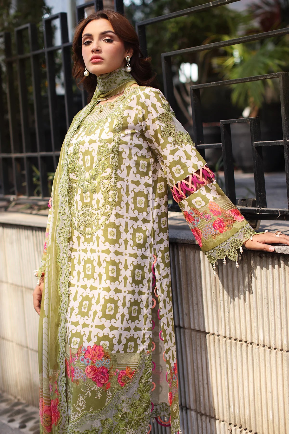 Charizma Stitched Lawn Suit CC5-27 – Sage Green 3PC