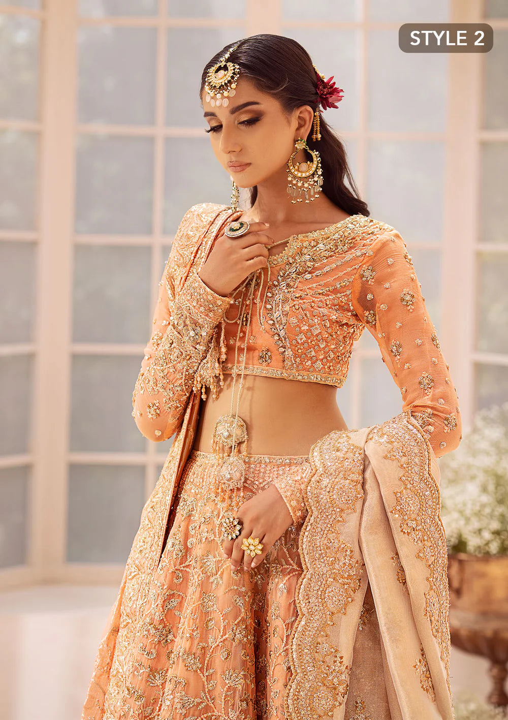 Coral Dream - Pakistani Wedding Formal Wear By AIK