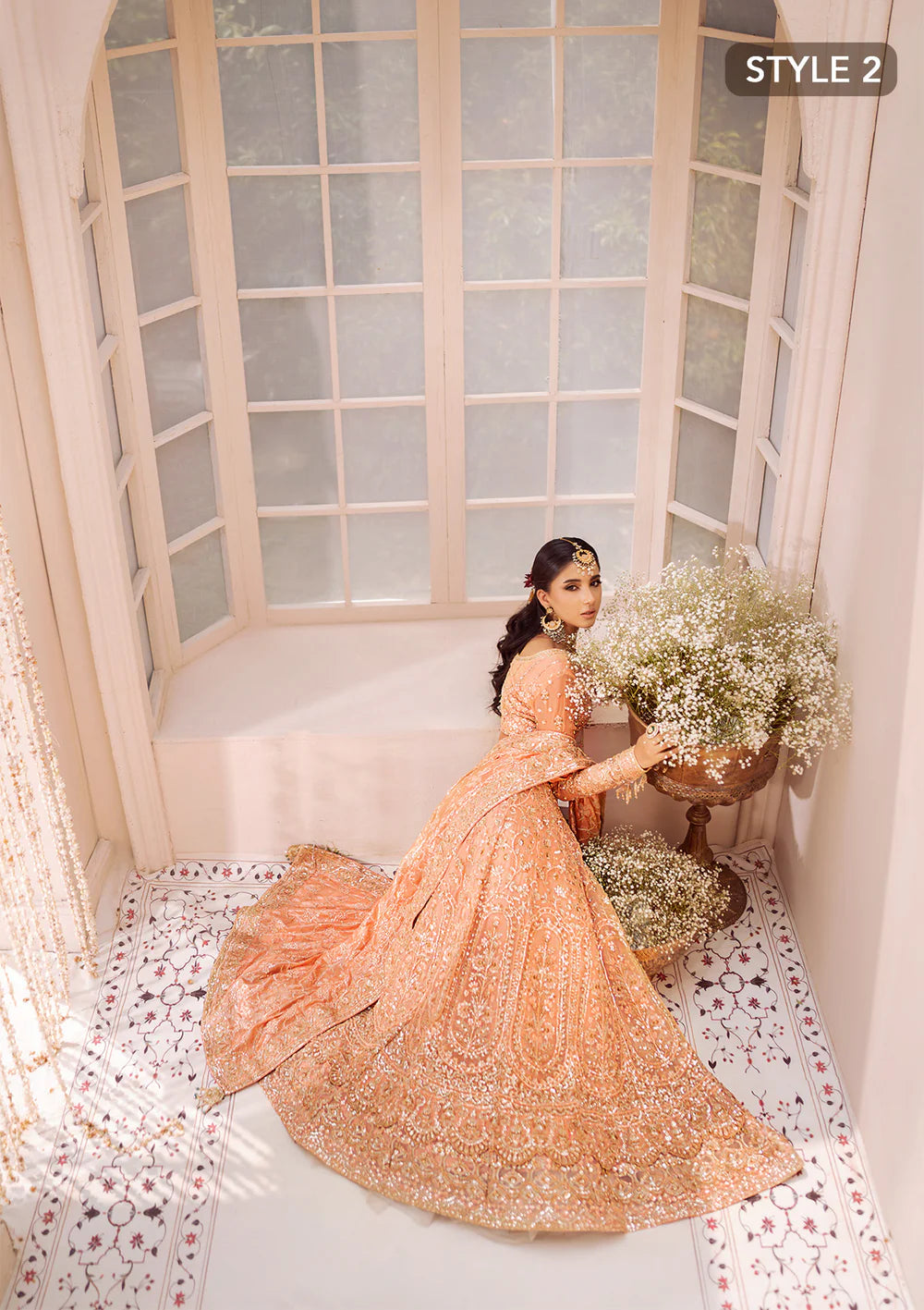 Coral Dream - Pakistani Wedding Formal Wear By AIK