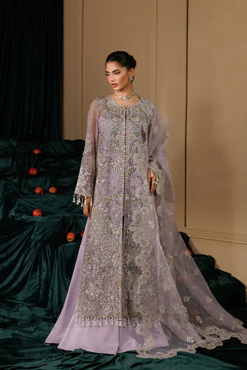 Cyra by Emaan Adeel Lilac Embroidered Organza Stitched 3PC Suit from Celeste Festive Edit'26 Collection