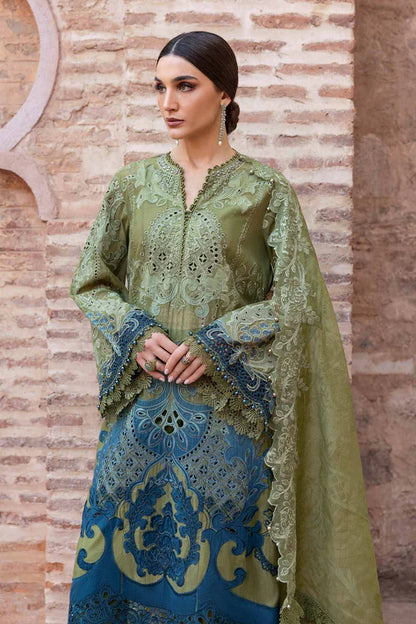 D-2501-A Embroidered Paper Cotton Suit By- Maria B