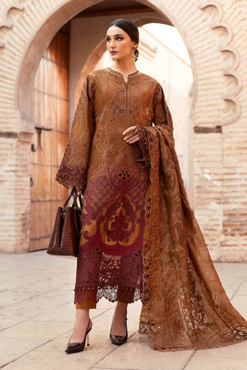 D-2501-B Embroidered Paper Cotton Suit By- Maria B