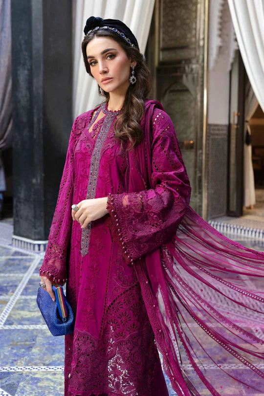 D-2502-B- Embroidered Dobby Lawn Suit By- Maria B