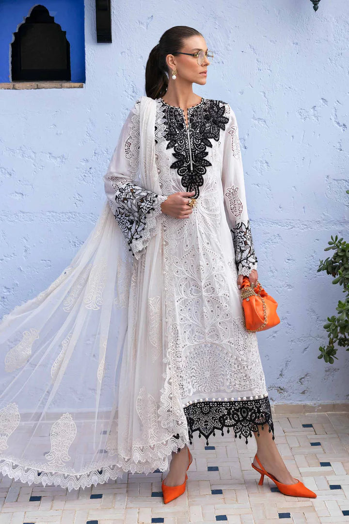 D-2505-A Embroidered Paper Cotton Suit By- Maria B
