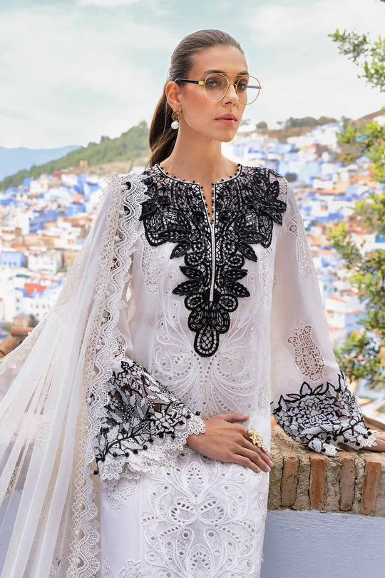 D-2505-A Embroidered Paper Cotton Suit By- Maria B