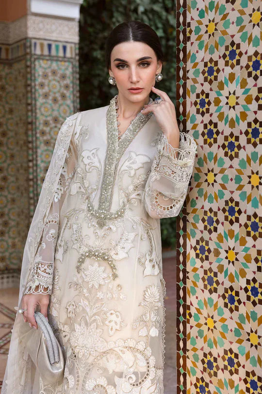 D-2506-A- Embroidered Organza Suit By- Maria B