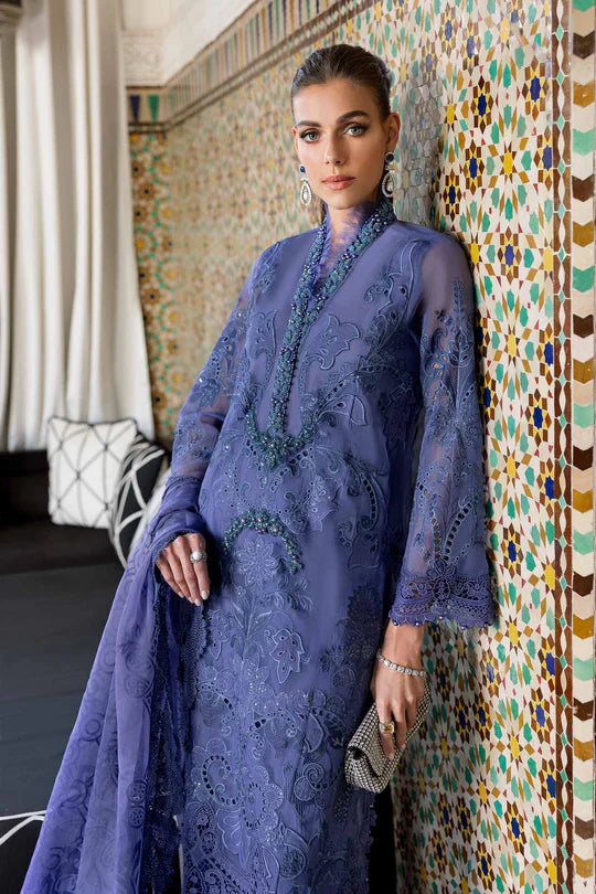 D-2506-B Embroidered Organza Suit By- Maria B