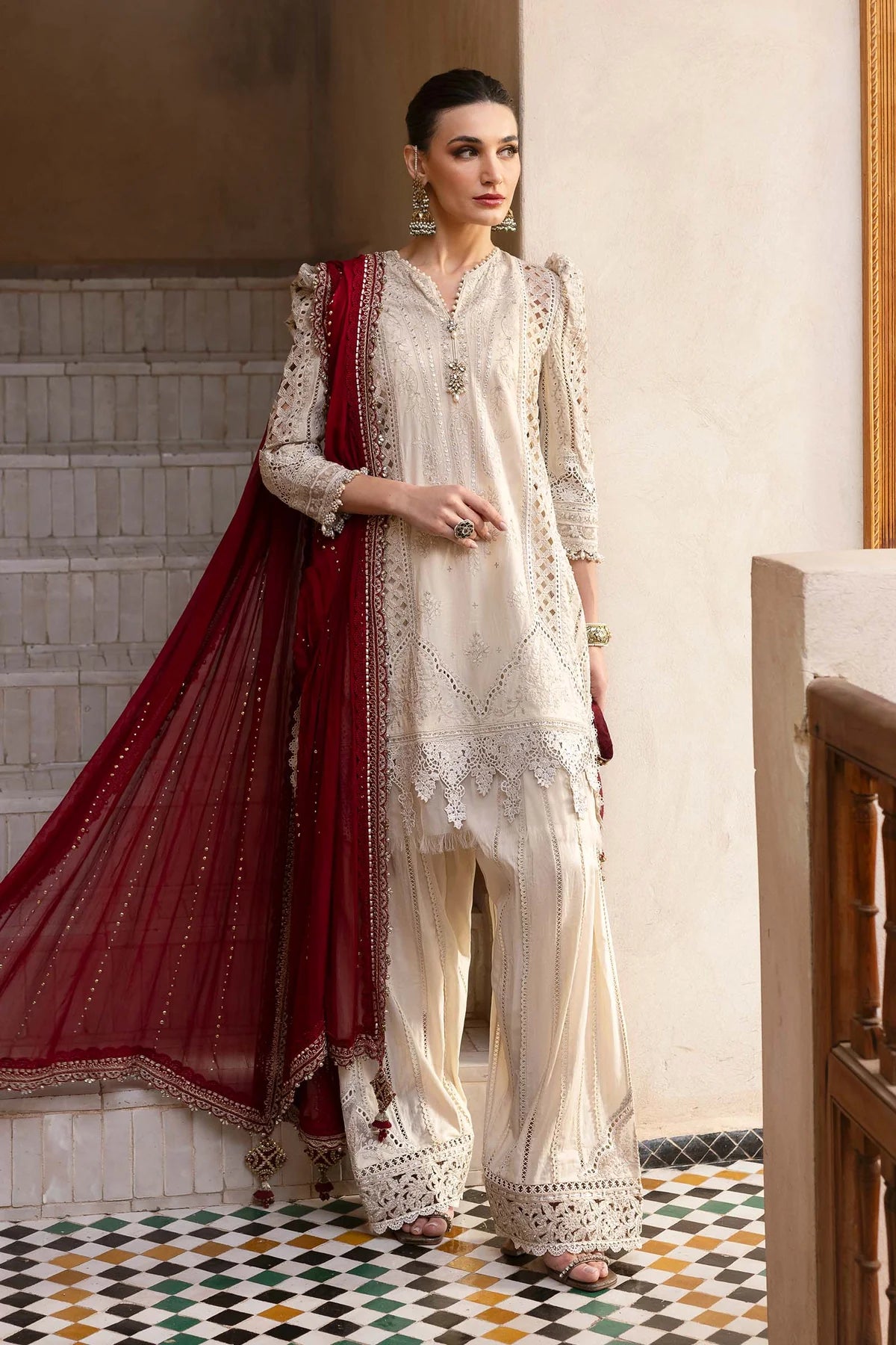 D-2511-B Embroidered Lawn Suit By- Maria B