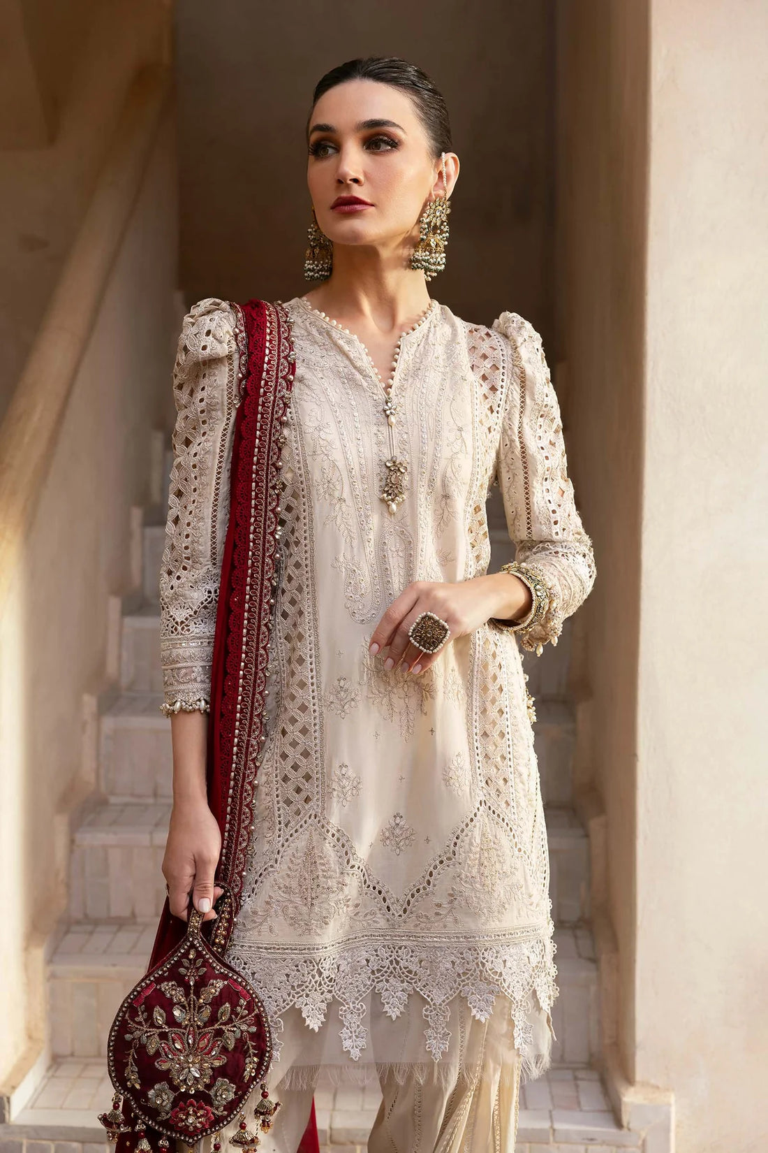 D-2511-B Embroidered Lawn Suit By- Maria B