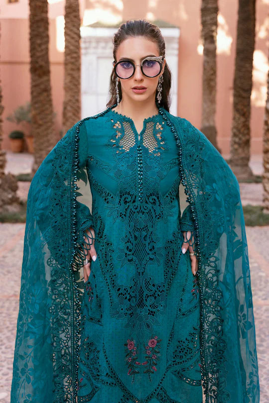 D-2513-B- Embroidered Dobby Lawn Suit By- Maria B