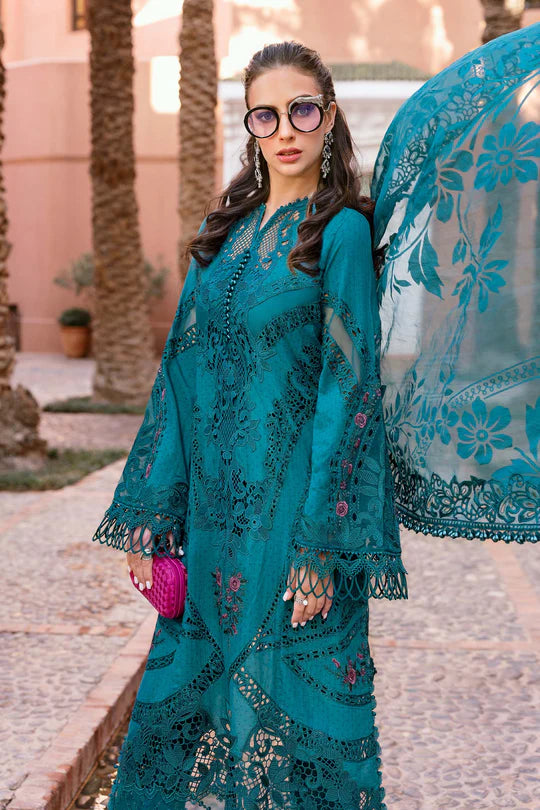 D-2513-B- Embroidered Dobby Lawn Suit By- Maria B
