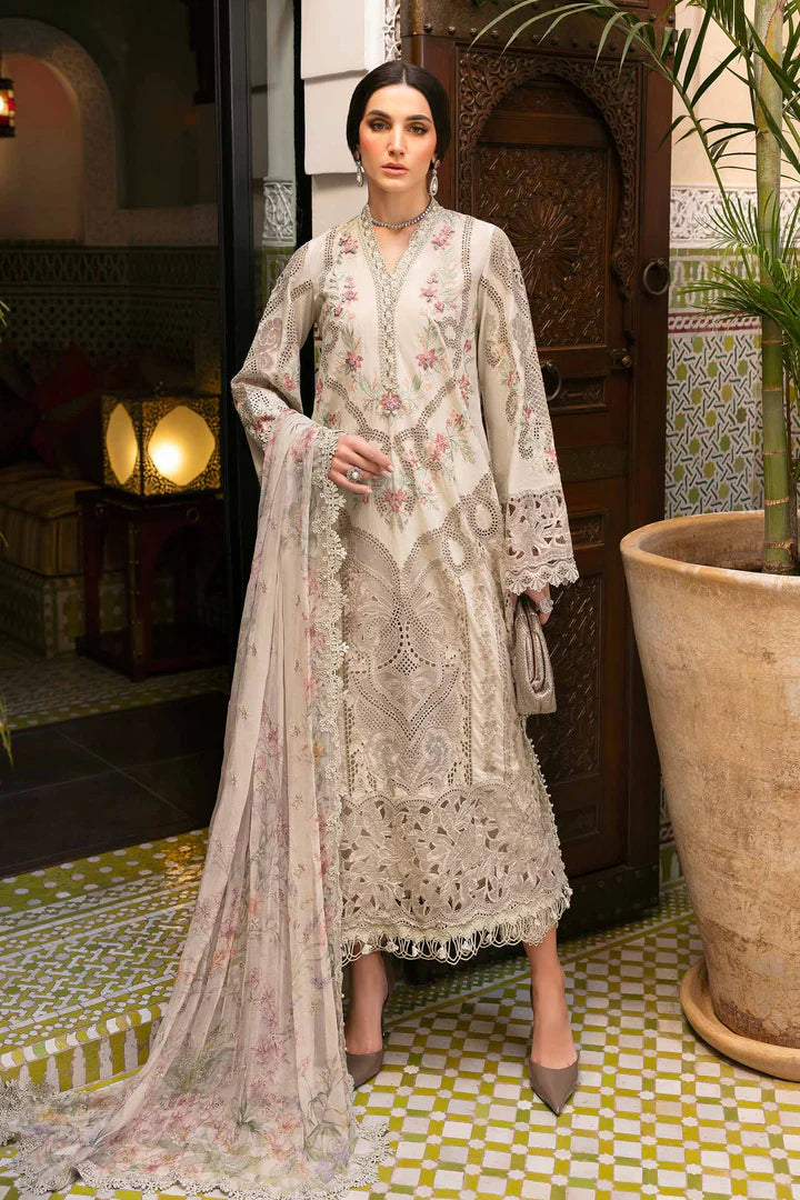 D-2514-B- Embroidered  Lawn Suit By- Maria B