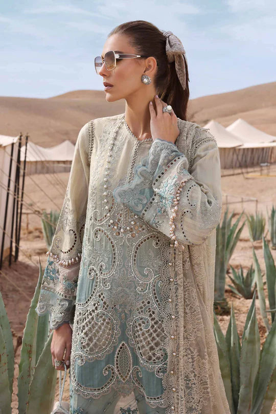 D-2515-B- Embroidered Dobby Lawn Suit By- Maria B