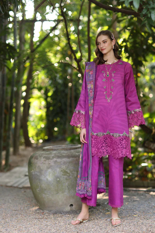 D1-A- Purple Noor Eid Luxe Printedkari Outfit By- Saadia Asad