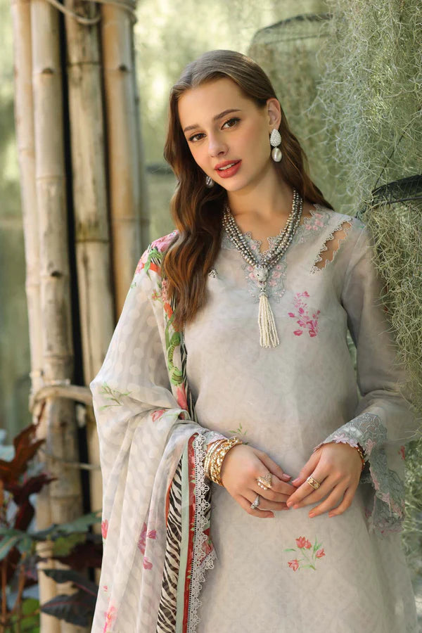 D10-A- Grey Noor Eid Luxe Printedkari Outfit By- Saadia Asad