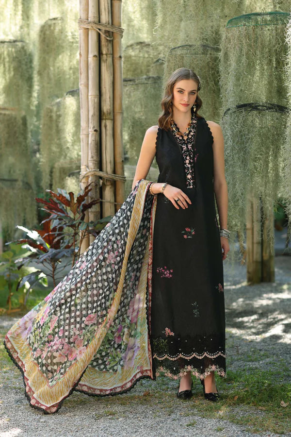 D10-B- Black Noor Eid Luxe Printedkari Outfit By- Saadia Asad